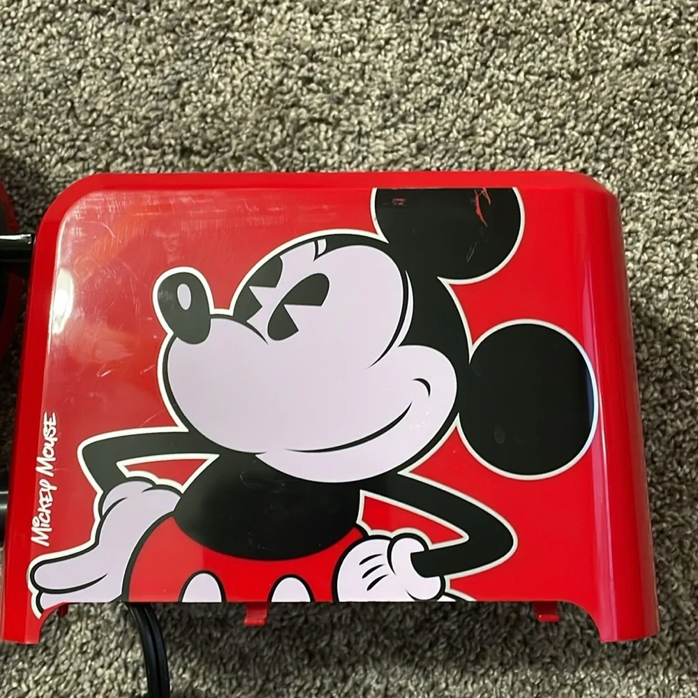 Disney Mickey Mouse Toaster and Waffle Maker 7.5 Inch 2-Slice Mickey Imprint 2PC